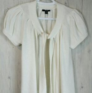 Jacob White Angora Blend Tie Front …